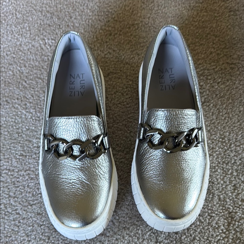 Naturalizer Silver Slip-On Sneakers